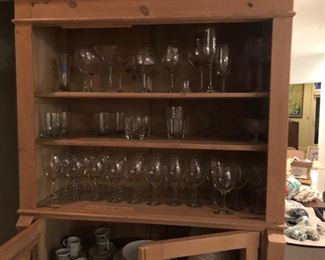 wine glasses and other drinking glasses galore