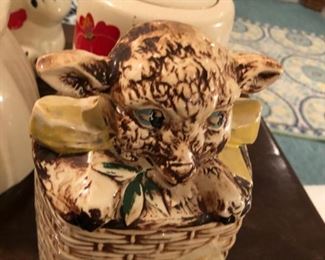 antique lamb cookie jar