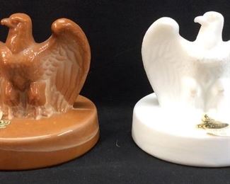 2 VTG. FENTON EAGLE PAPERWEIGHT SCULPTURES