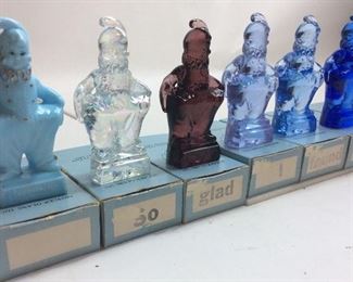 VTG. FULL SET MOSSER GLASS RAINBOW