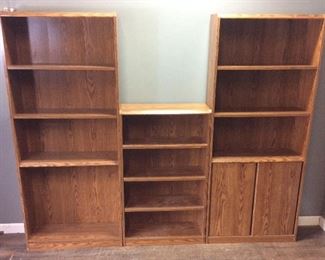 3 BOOKSHELF CASES