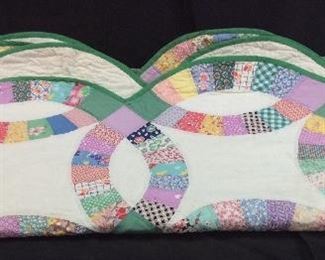 VINTAGE PASTEL COLORS QUILT GREEN