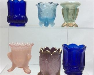 6 ANTIQUE TOOTHPICK HOLDERS