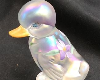 FENTON VINTAGE HAND PAINTED DUCK