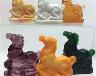 6 ANTIQUE MOSSER HORSES