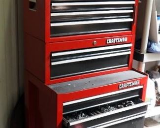 Craftsman 9 Drawer Rolling Tool Chest, Includes 2 Top Boxes And Toolbox Keys