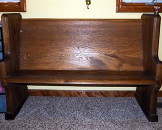 Antique Solid Wood Church Pew, 36"x51"x22"
