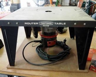 Craftsman Electric Router Model 315.17550, Craftsman Router Table Model 25168, And Router Bit Assortment