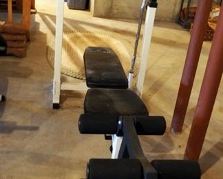 Fitness Gear Weight Bench Including Curl Bar And Standard Bar