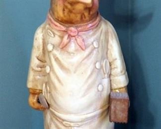 Painted Cast Chef Pig Coin Bank, 25" Tall