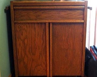 Rolling Storage Cart With Single Drawer And Cabinet, 35"x32"x18"