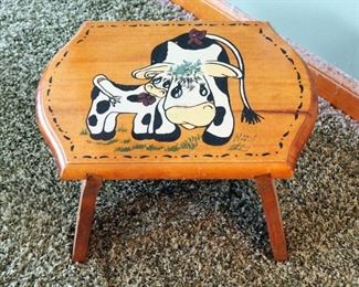 Painted Wood Foot Stools Qty 2