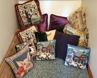Decorative Throw Pillow Assortment, Qty 12