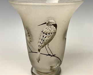 Daum Nancy Signed Art Deco "Bird" Vase