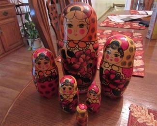 Hand Painted in USSR Nesting Dolls 