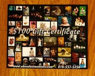 Abundant Moments Photos, $100 Gift Certificate