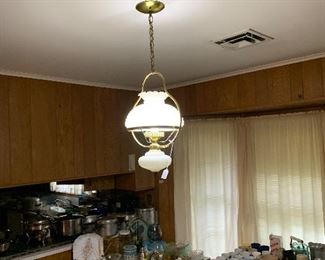 Vintage milk glass ceiling fixture