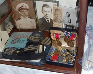 World War 2 medals, photos cap dog tags military card-sold as a collection