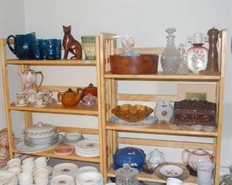 Carved wood chest and more