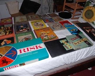 Children's books and vintage games