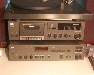 Stereo: NAD stereo receiver 7140, NAD Cassette Deck 6155 and TurnTable Rega Planar 3