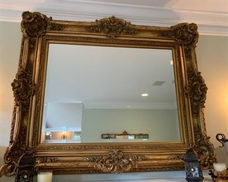 7. Beveled Mirror w/ Ornate Gold Frame (56" x 48")