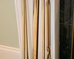 9. Brass & Granite Fireplace Tools 5 pc (32")