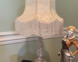 5. Victorian Style Lamp w/ Silk Shade (27")
