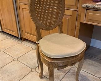38. Carved Accent Chair w/ Cane Back and Seat (15" x 15" x 38")
