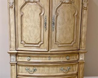 81. Pulask Furniture Corp Carved Armoire w/ 2 Doors 3 Drawers (46" x 20" x 72")