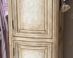 91. Carved 2 Door Cabinet (19" x 18" x 73")