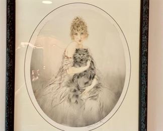 102. Woman w/ Cat by Icart (20" x 24")