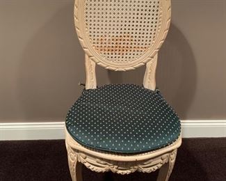 124. Carved Accent Chair w/ Cane Back & Seat  (15" x 15" x 38") (as is)