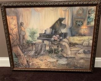 120. Music Room - Afternoon Repose Giclee by Lena Liu w/ Certificate of Authenticity 117/300 (32" x 28") 