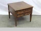Mid-Century Hekman Pecan Wood End Table with Drawer