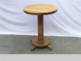 Mid-Century Round Maple Pedestal Table