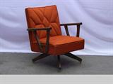Mid-Century C & S Burke Orange and Solid Wood, 360 Swivel Chair & Rocker