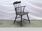 Antique Nichols & Stone Co. Black Lacquer and Gold Trim Design Spindle Chair