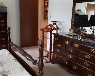 Chautauqua Colonial Bedroom Set  $750.00:  Available to purchase before sale.  Send email if you want to purchase it before Friday.   Headboard, Footboard, Dresser, Mirror, Highboy. 