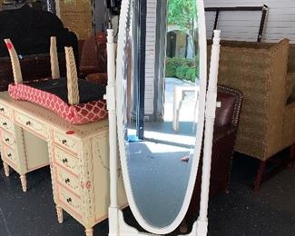 Floor mirror with white wash finish - Price $295