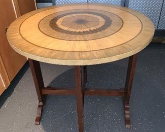 Hickory Chair Wine table - table top will fold up, base folds back. 32"d x 29"h - Price $450