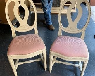 Pair Gustavia Country Swedish chairs - Price for pair $975
