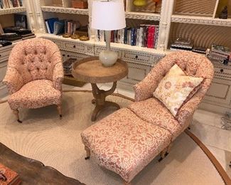Upholstered chairs with ottoman - Price for set $3,200