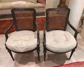 Pair of Early 19th Century Venetian Louis XVI Painted Fauteuils (arm chair) 38.5"x24"x22" - Price for pair $6,400.00