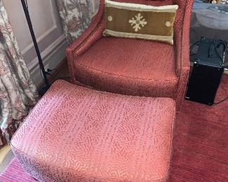 Set of arm chairs with ottomans - Price for pair $4,500