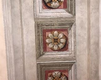 Set of 6 19th Century Italian Tempera Painted Paper Panels used as a design model for ceiling frescos.  27.25"x28.25" - Price $6,500.00