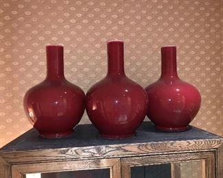 Oxblood vases - 16"  Price for each $250