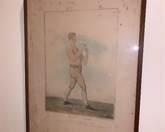 Set of 4 Antique Prints depicting Early 19th Century Boxers - 21.5"x15.5" - Price for set $850.00