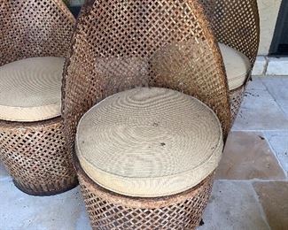 Gilt metal garden chairs set of 4 - Price $1800
