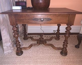 French Baroque walnut side table, Alsace, early 18th century. 28"x40"x25"- Price $3,800